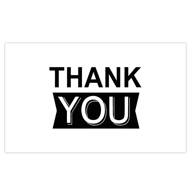 Gift Packaging 50 SheetsPack Simple Black Thank You Cards