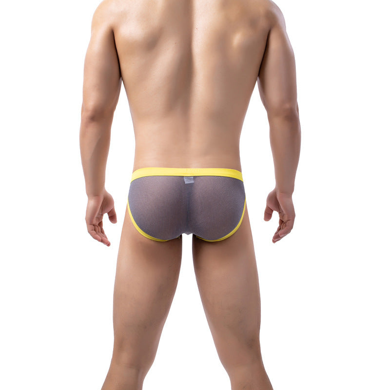 Gold Point Closed Toe Triangle Men's Fully Transparent Shorts