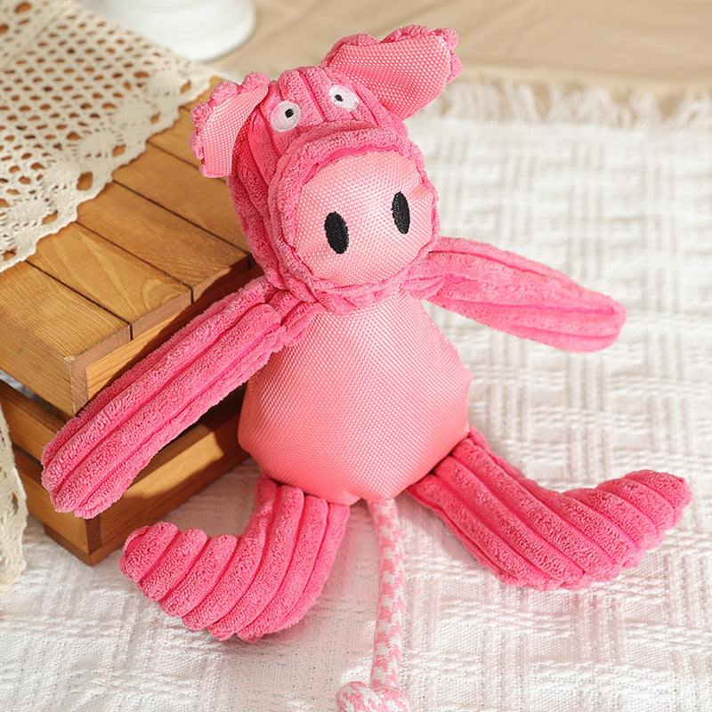New Pet Dog Plush Sounding Cartoon Cow Cartoon Pig Animal, Bite-resistant Pet Toys