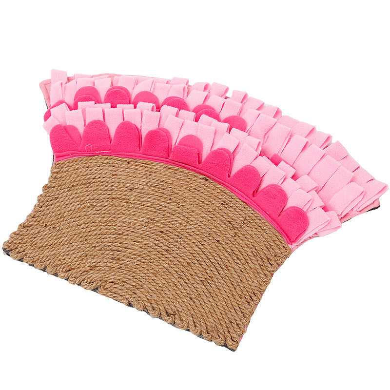 Natural Jute Puzzle Sniff Food Cat Mat Blanket