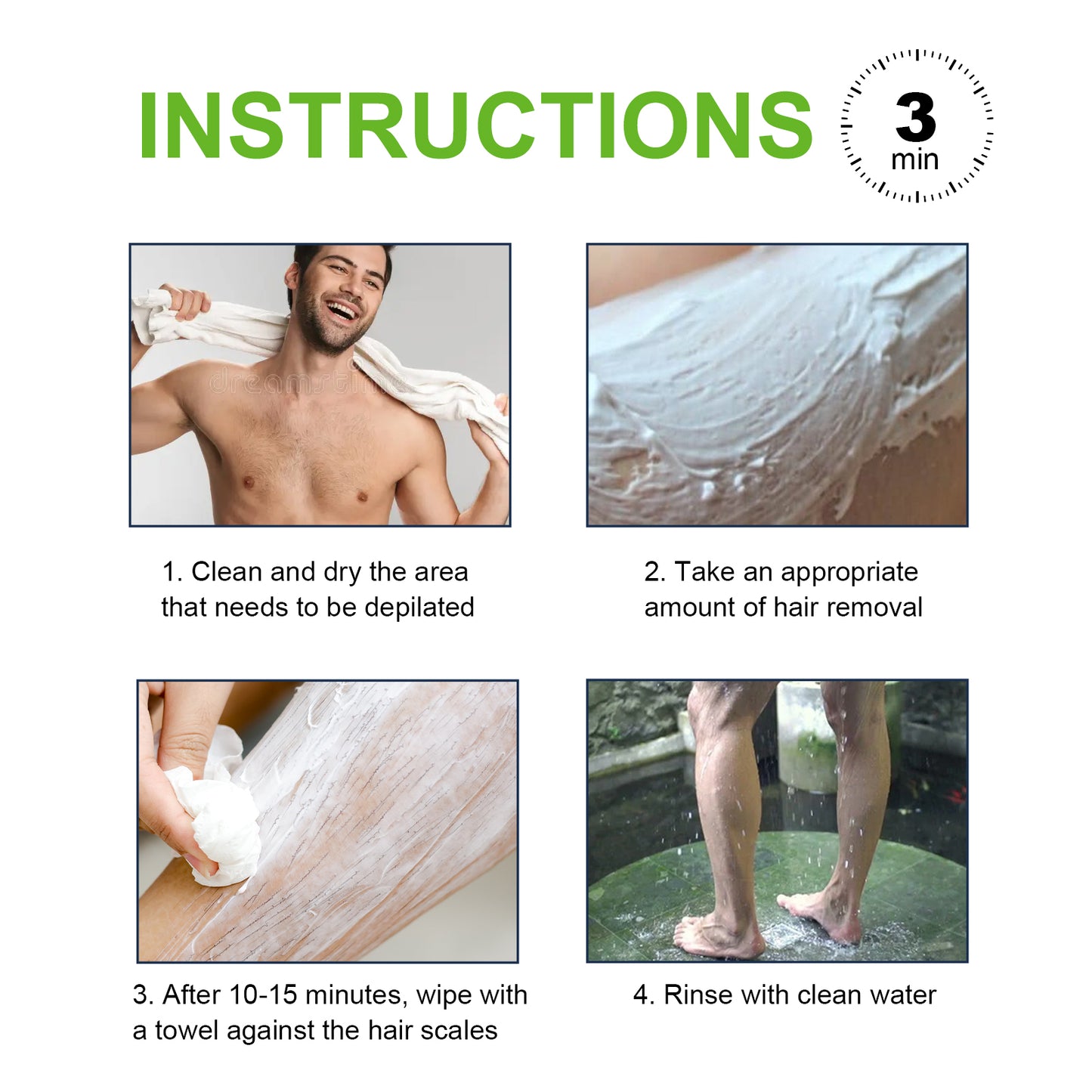 East Moon Hair Removal Cream For Men, Arms, Armpits And Legs Gentle And Non-Irritating Body Clean Skin Hair Removal Cream