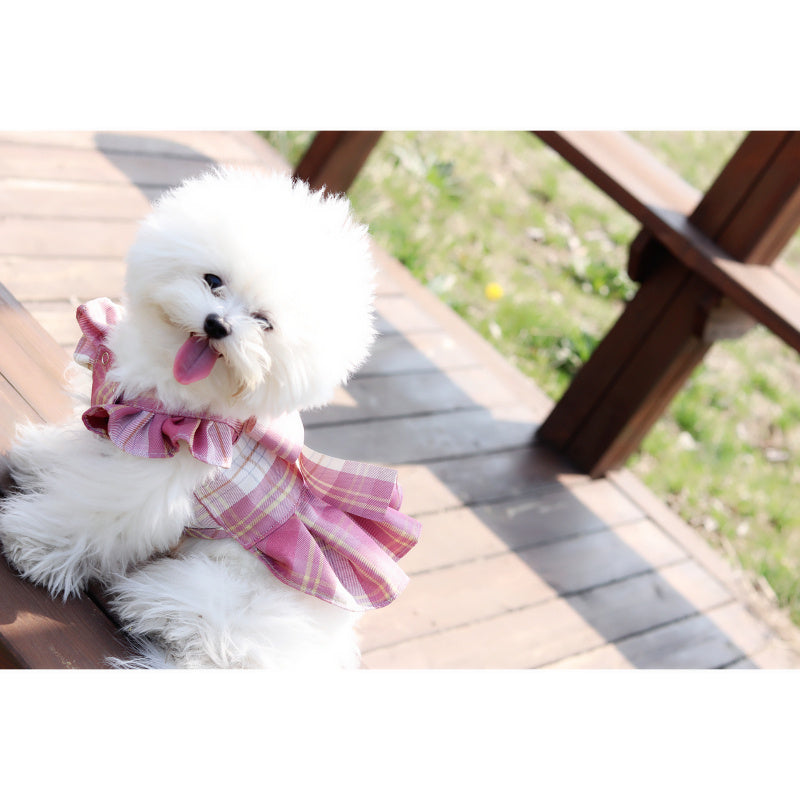 Ins College Style JK Plaid Bow Tie Skirt Dress