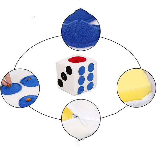 Color dice doll training to play and sniff pets