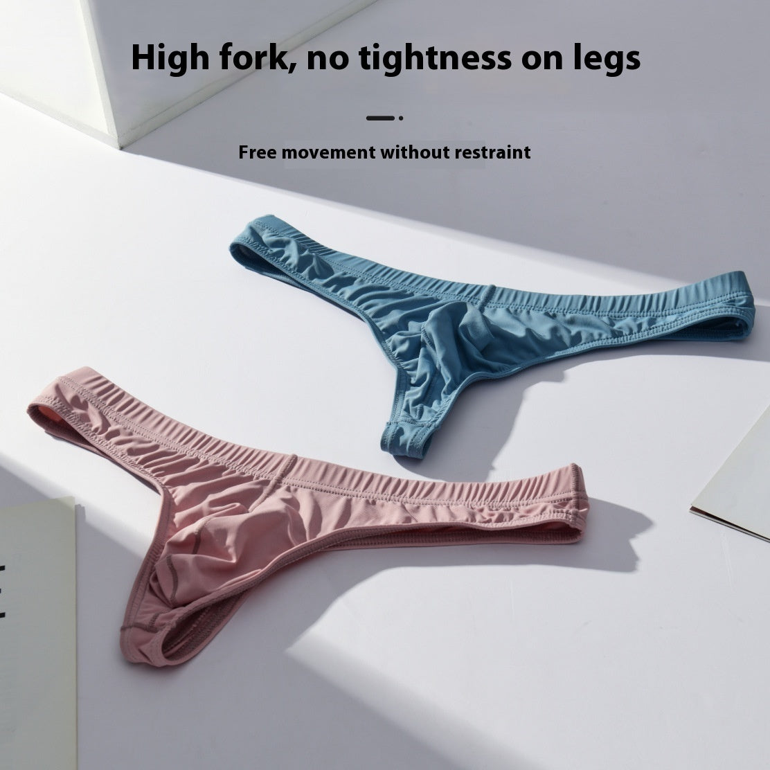 Men's Transparent Ice Silk T-shaped Panties Shorts Plus Size