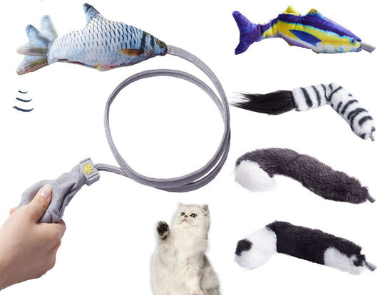 Creative Pet Funny Cat Artifact Simulation Fish Interactive Plush