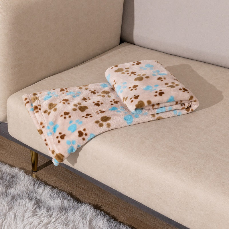 Pet Blanket Kennel Mat Dog Warm Double-sided Thickened Flannel
