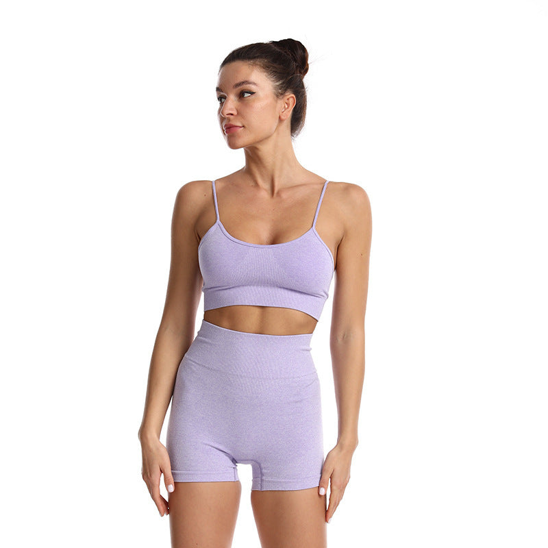 Amazon Yoga Clothes Women's Shorts Bra Short-sleeved