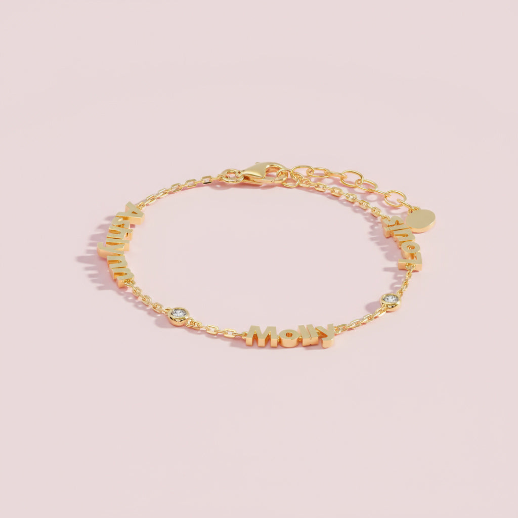Linked by Love – Name Bracelet with Emotional Spark SB002G