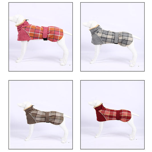 Wool plaid pet clothes
