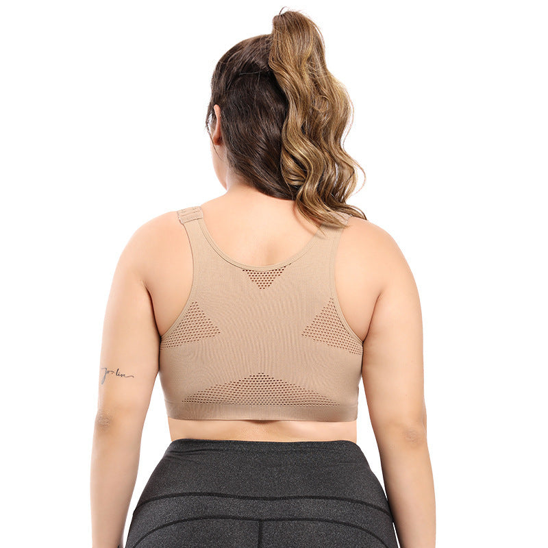 Shockproof gathered posture correction bra