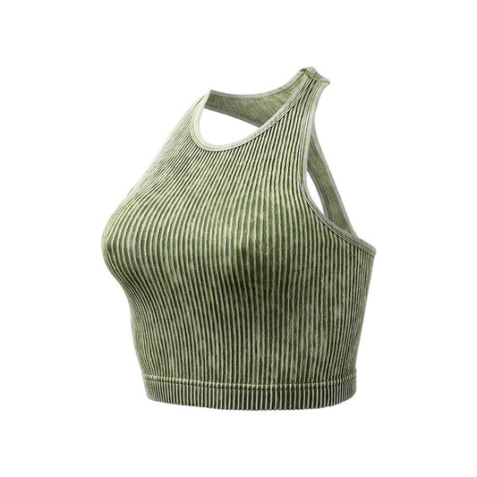 Seamless Ribbed Single Layer Without Cup Sports Bra Underwear