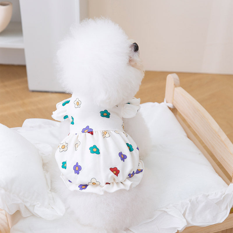 Dog Clothes Lightweight Cute Flower Printed Dress