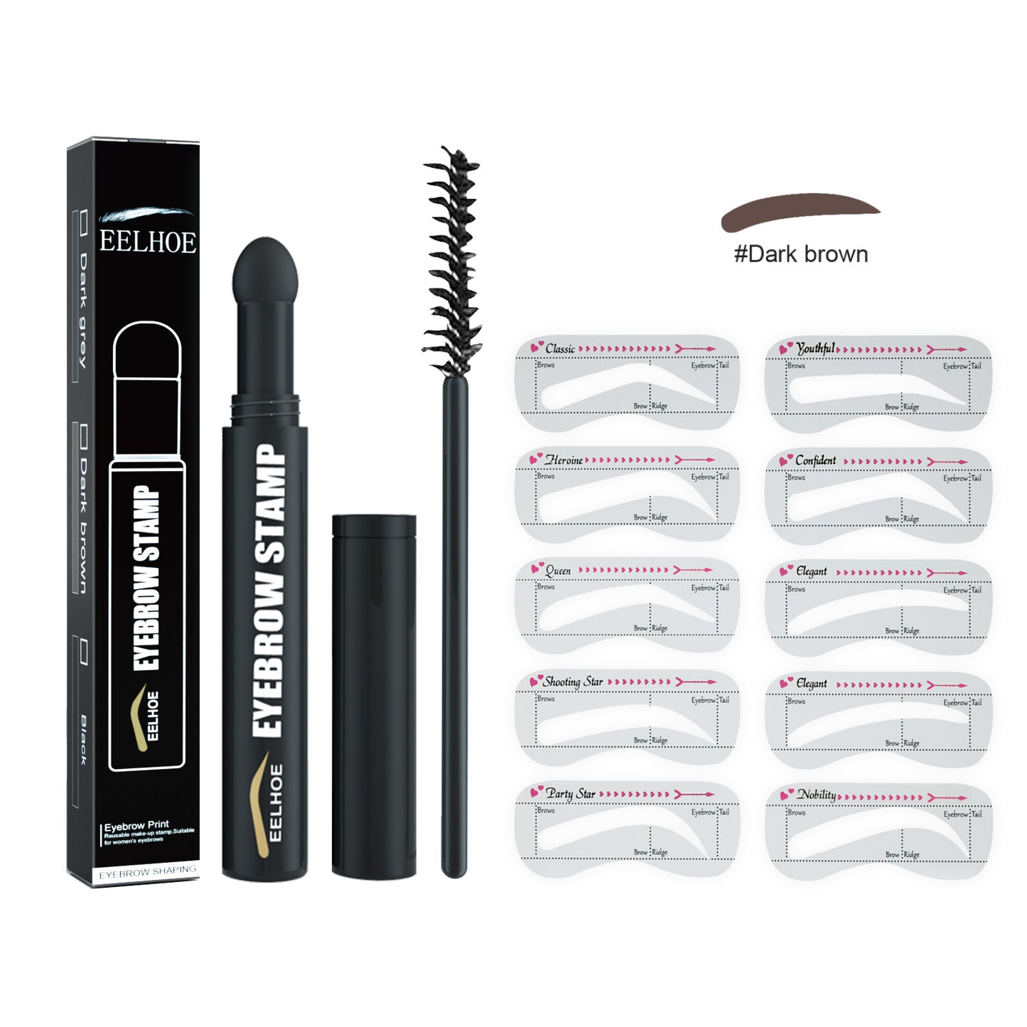 EELHOE Eyebrow Pencil, Quick Makeup Eyebrow Natural Hairline Lazy Easy Waterproof With Eyebrow Card Eyebrow Brush