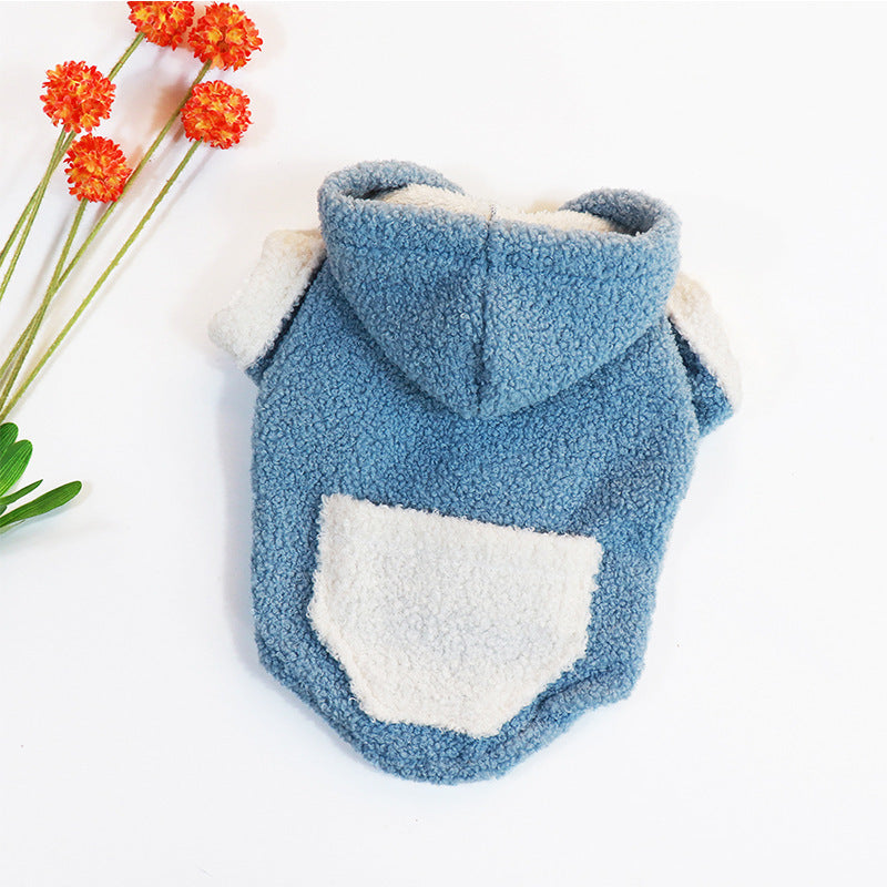 Plush thick warm pet dog clothes