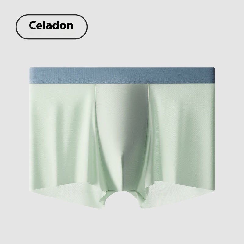 Cool Feeling Ice Silk Men's Underwear Antibacterial Crotch Boxers