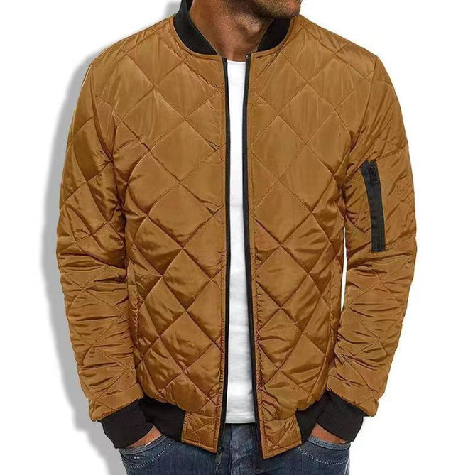 Solid Color Loose Jacket Diamond Cotton Jacket