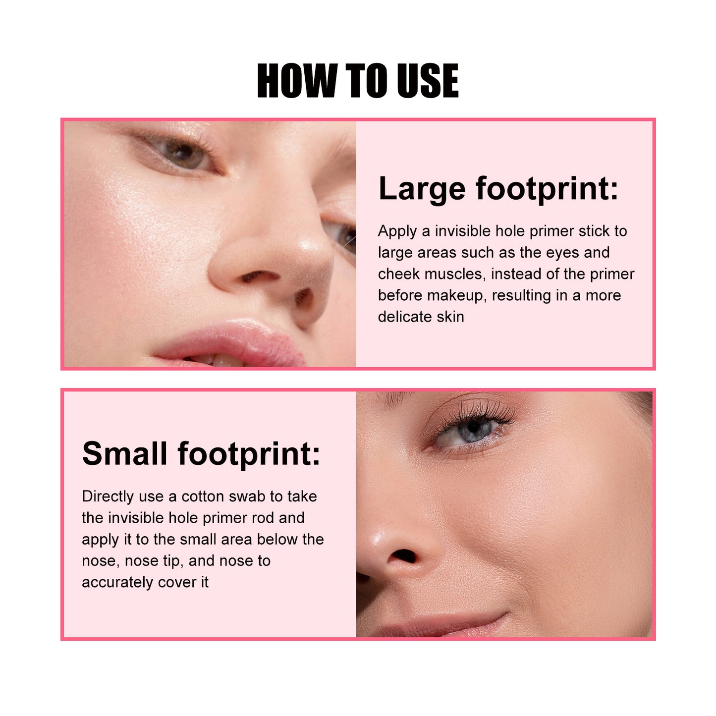 OUHOE Pore Invisible Stick, Brightening Skin Tone Concealer Invisible Pore Smoothing Pre-Makeup Stick