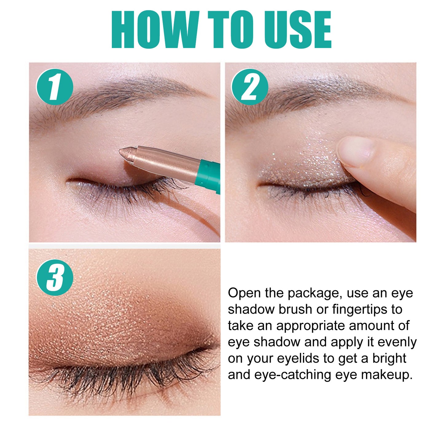 Eyeshadow Stick Waterproof Long-Lasting Easy Color Fine Shimmer Reclining Silkworm Brightening All-In-One Eyeshadow Stick