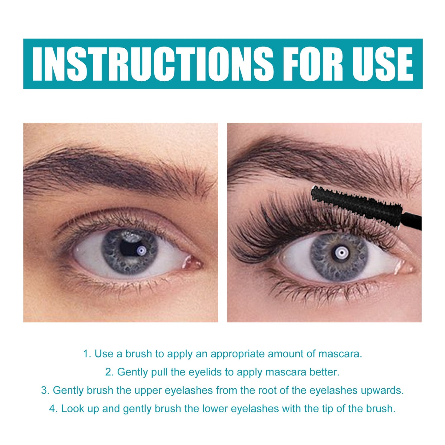 EELHOE Mascara Cream (Black), Slim And Thick Curling, Waterproof And Sweatproof Lengthening, No Caking And No Smudging