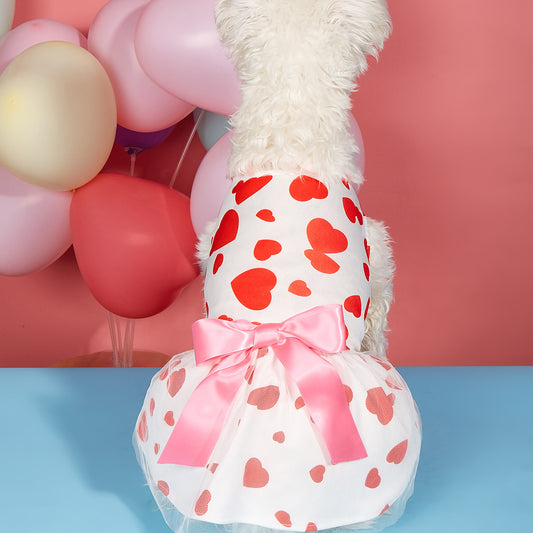 Pet Dog Cat Valentine's Day Love Full Printed Printed Dress