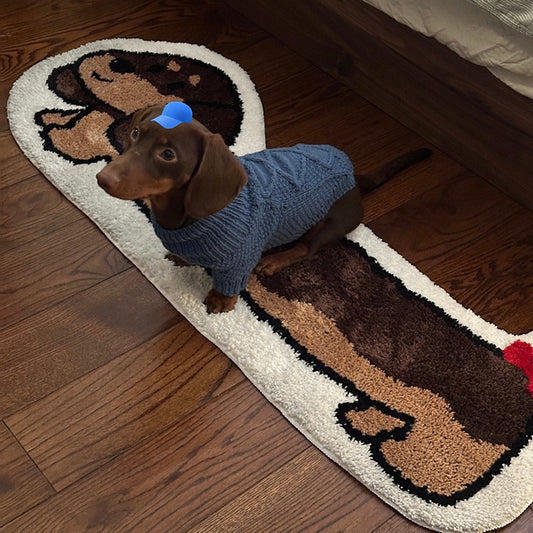 Sausage Dog Long Thickened Flocking Carpet Living Room Bedroom Bedside