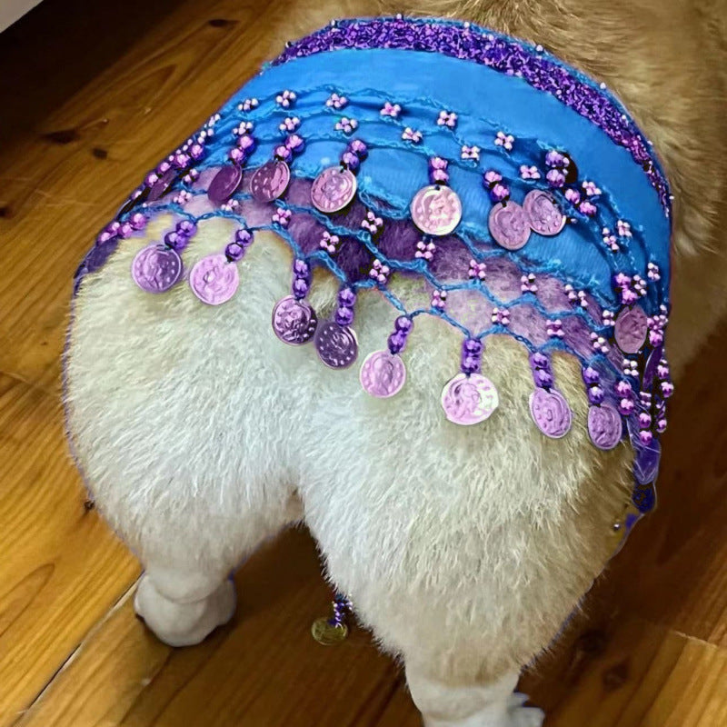 Belly Dance Fart Chain Sequined Waist Chain Enthusiastic Dog Fart Hip Scarf