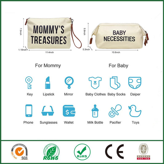 3-piece Portable Bag Set For Moms On Trips