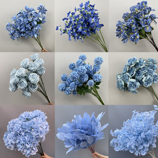 Decorative Flower Haze Blue Series Flower Material Rose