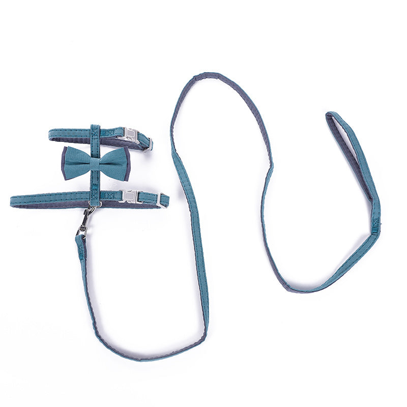 Pet Cat Bow Color-blocked Cotton-filled Leash