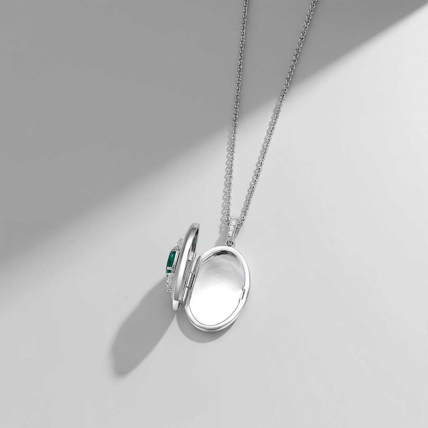 Rhodium Plated Guardian Eye Birthstone Locket SN005R