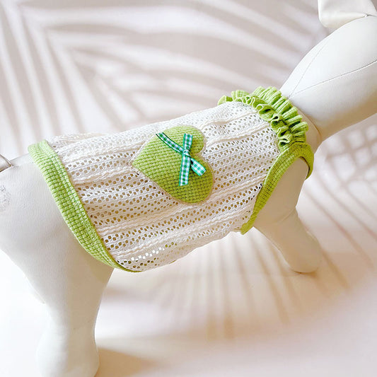 Cool Breathable Sweetheart Embroidered Vest Pet Cat Dog Clothes