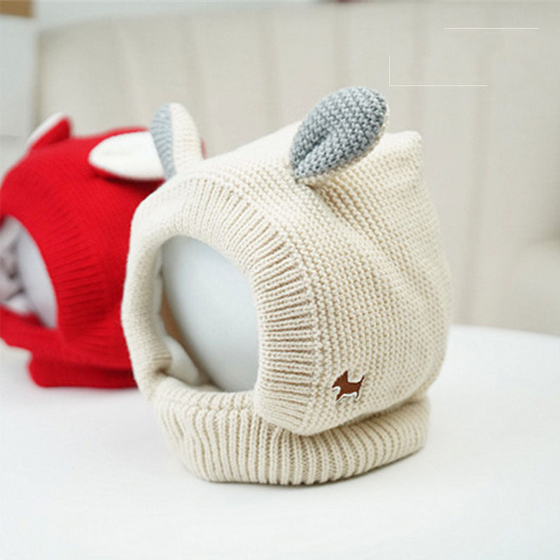 Fashion Simple Knitted Rabbit Ear Pet Hat