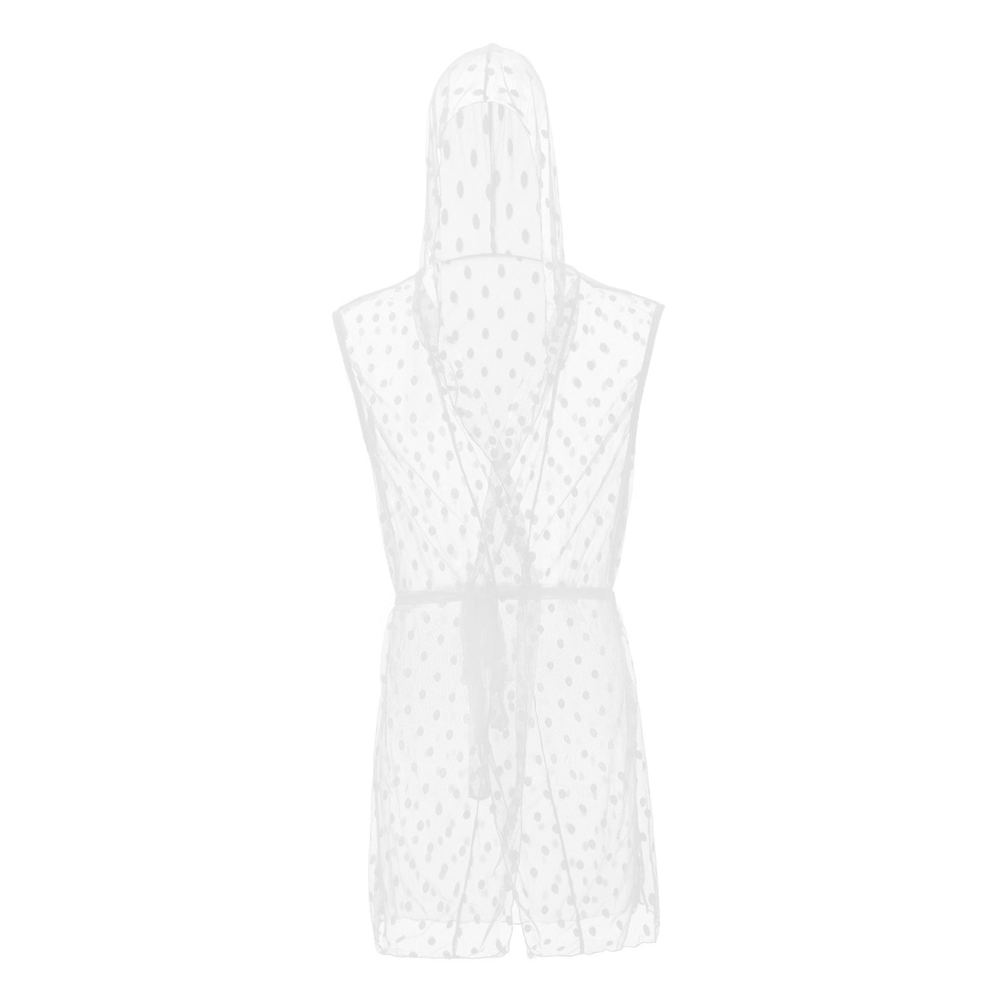 Men's Transparent Fashion Lace Mesh Bathrobe