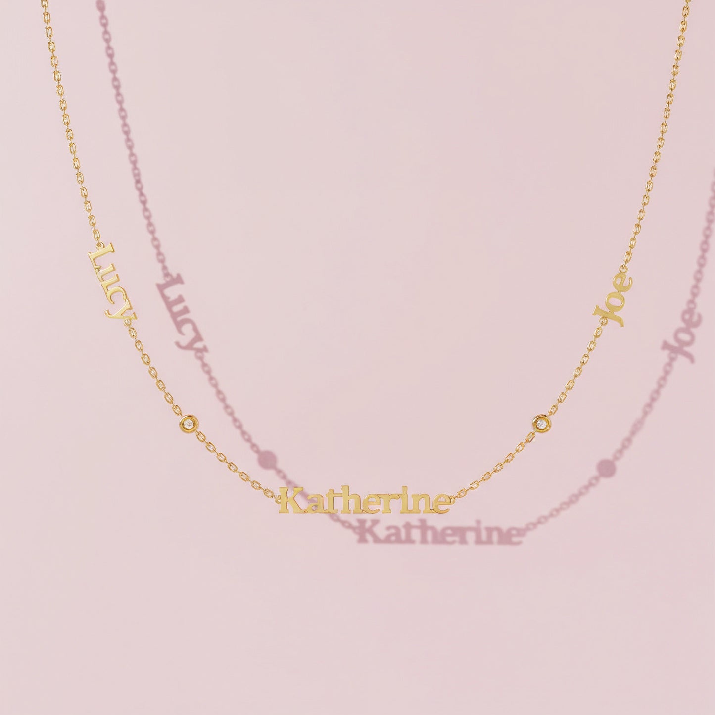 Linked by Love – Name Necklace with Emotional Spark SN014G