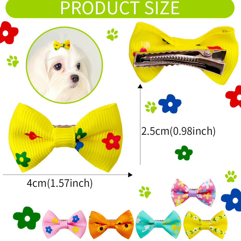 Pet Hairpin Headwear Dog Cat Ornaments Bow Headflower