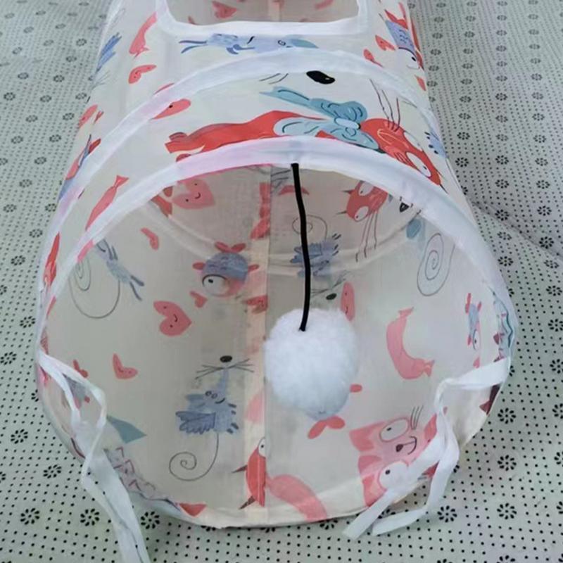 Cat Play Tunnel Folding Interactive Bunny Tent Tunnel Foldable Cat Tent Tubes Portable Indoor Outdoor Kennel Cat Tunnel Tube Toy