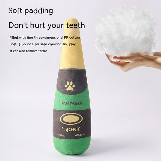 Dog Toy Champagne Bottle Bite-resistant Plush Toy