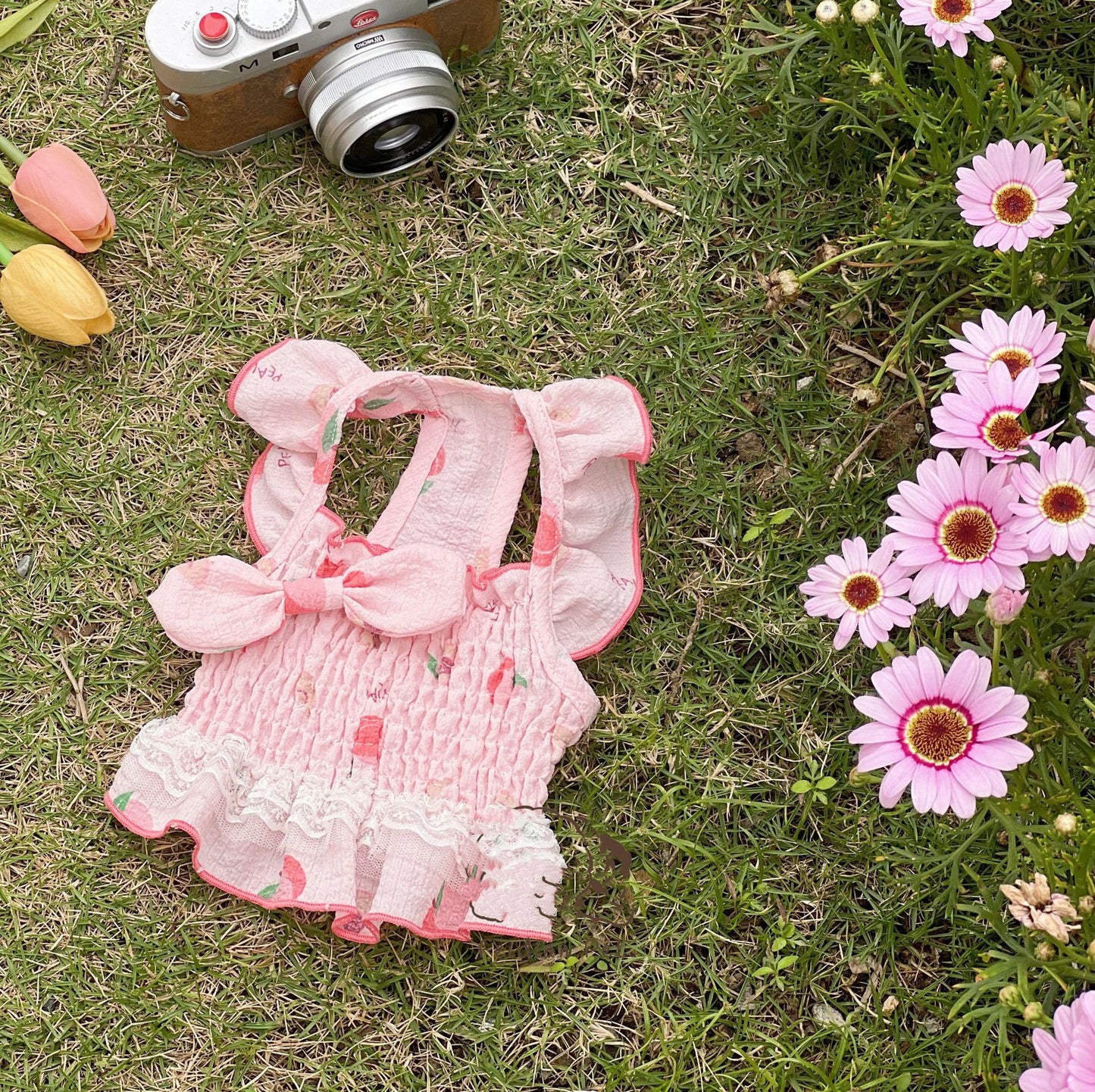 Fashion Peach Double Lace Skirt