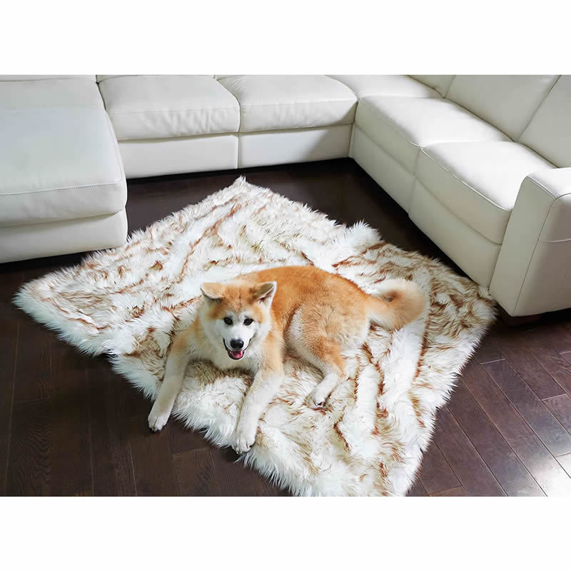 Dog Bed Machine Washable And Waterproof Couch Bed, White With Brown Accents