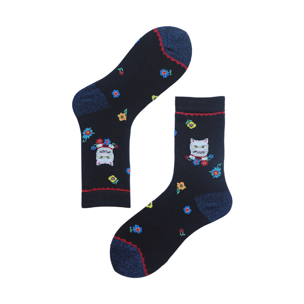 Fashion Personality Jacquard Women's Short Cotton Socks