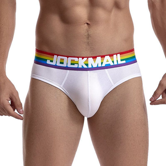 Rainbow Briefs Low Waist Sexy Pure Color Cotton Breathable And Transparent Men