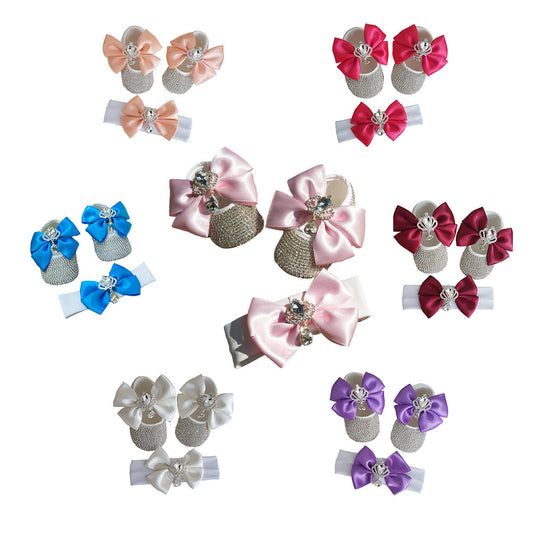 Photography Props And Headband Baby Toddler Shoes Soft Sole Suit