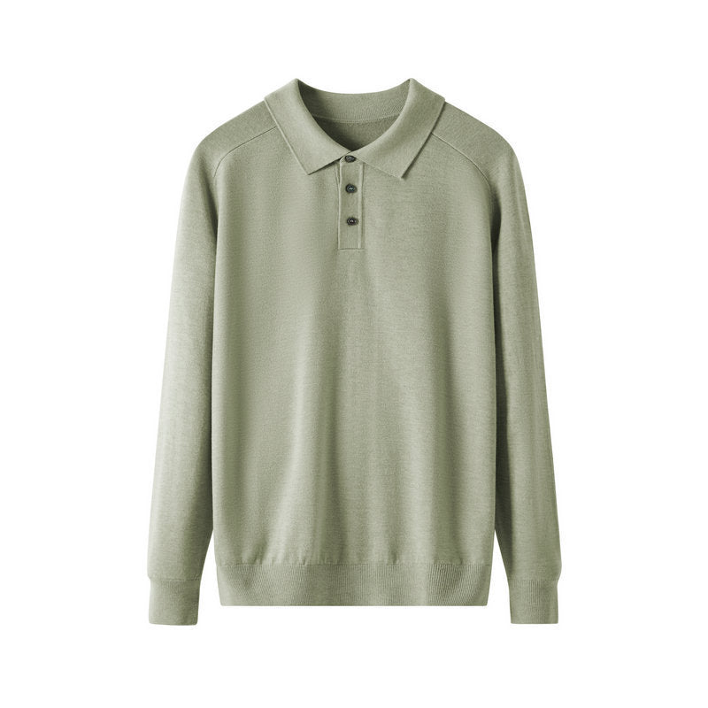 Men's Long-sleeved Sweater Lapel Comfortable All-match Sweater