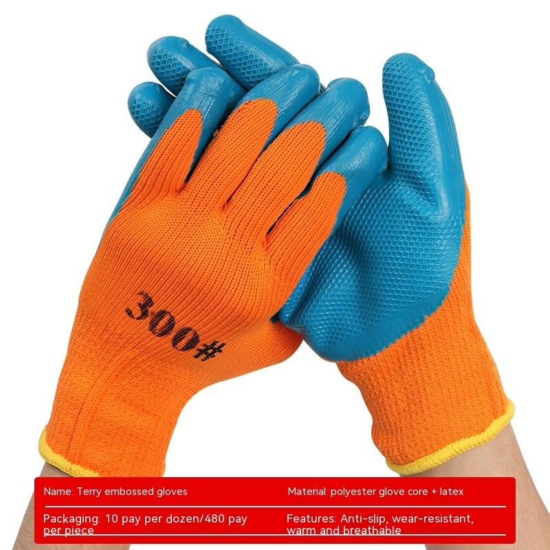 Warm-keeping And Cold-proof Extra Thick Fluffy Loop Foam Dipping Gloves