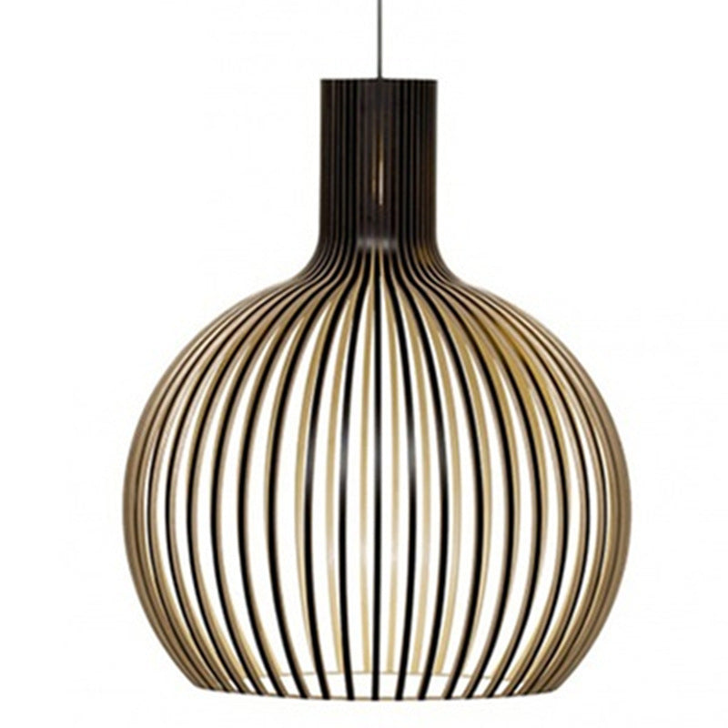 Retro Wooden Bird Cage Chandelier Living Room Bedroom Bedside Lamp