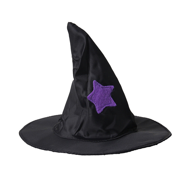 Dog Hat Dress Up Cool Cat Hat Black Purple Star Teddy Magic Wizard Hat