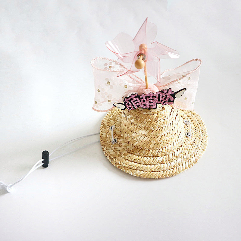 Cat Hat Bamboo Dragonfly Go Out Shade Photo Props Grass Hat