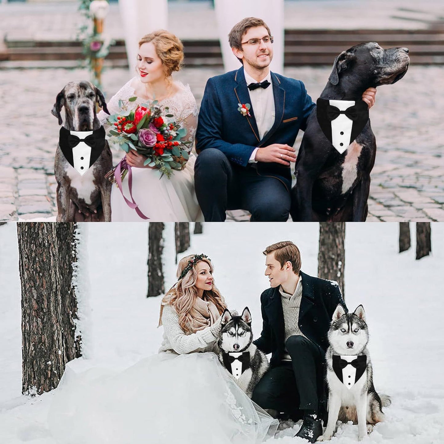 Dog Tuxedo Suit With Bow Tie And Bandana Adjustable Formal Costumes For Small, Medium, Large Dogs Perfect For Weddings Birthdays