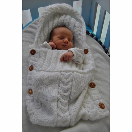 Infant Baby Tassel Ca P Sleeping Bag Sweater Wooden Button Hooded Sleeping Bag