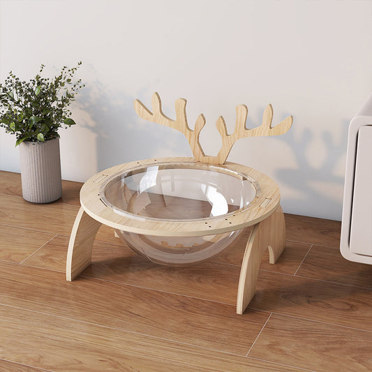 Antlers Cat Nest Four Seasons Universal Pet Supplies Chamfer Space Capsule Solid Wood Cat Bed